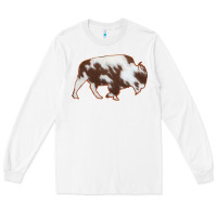 White Cowhide Bison Silhouette Long Sleeve Tee - Bettercallsaul