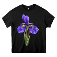 Black Iris Flower Illustrations Heavy Core Tee - LillyAllenDesigns