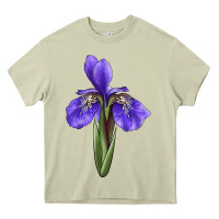 Mossy Iris Flower Illustrations Heavy Core Tee - LillyAllenDesigns