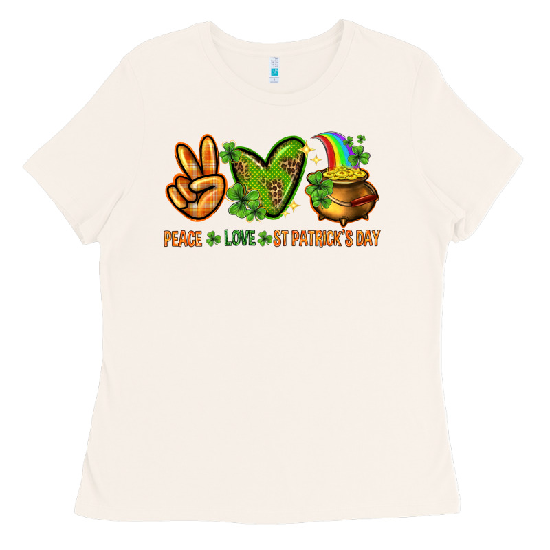Peace Love St Patricks Day Ladies Tee by NancyCooperArtShop | Teevron