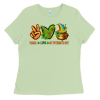 Matcha peace love st patricks day Ladies Tee - NancyCooperArtShop