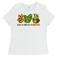 White peace love st patricks day Ladies Tee - NancyCooperArtShop