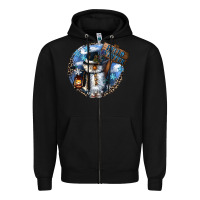 Black hello winter Zipper Hoodie - CowGirlArtShop
