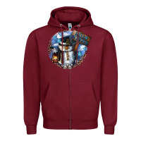 Burgundy hello winter Zipper Hoodie - CowGirlArtShop