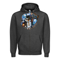 Charcoal Heather hello winter Zipper Hoodie - CowGirlArtShop