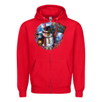 Red hello winter Zipper Hoodie - CowGirlArtShop