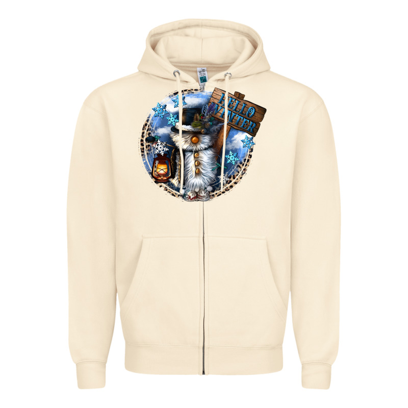 Hello Winter Zipper Hoodie by CowGirlArtShop | Teevron