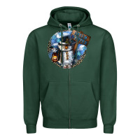 Sports Green hello winter Zipper Hoodie - CowGirlArtShop