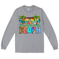 Heather Grey life is better at the beach Long Sleeve Tee - RanaPortraitStore