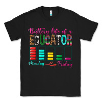 Black Battery Life Of A Educator Classic Tee - BundleAndBundleShop