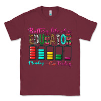 Burgundy Battery Life Of A Educator Classic Tee - BundleAndBundleShop