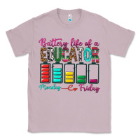 Lilac Battery Life Of A Educator Classic Tee - BundleAndBundleShop