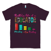 Plum Battery Life Of A Educator Classic Tee - BundleAndBundleShop