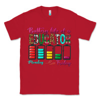 Red Battery Life Of A Educator Classic Tee - BundleAndBundleShop
