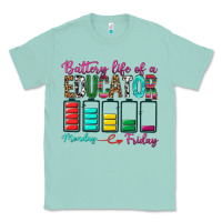 Seafoam Battery Life Of A Educator Classic Tee - BundleAndBundleShop