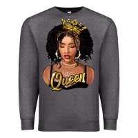 Charcoal Heather black queen Premium Sweatshirt - FaDigitalArtStudio