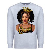 Heather Grey black queen Premium Sweatshirt - FaDigitalArtStudio