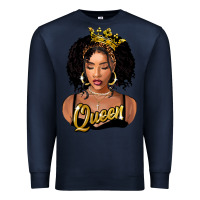 Navy black queen Premium Sweatshirt - FaDigitalArtStudio