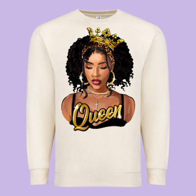 Black Queen Premium Sweatshirt Designed By Fadigitalartstudio