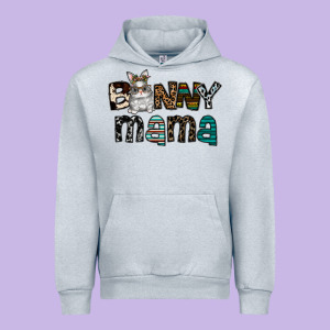 Bunny Mama Urban Hoodie Designed By Cowhidedigitalart