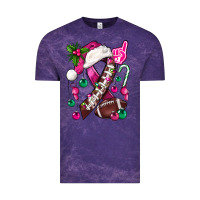 Pink Christmas Breast Cancer Ribbon Football Vintage Tee | Teevron