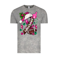 Cloud Rock Pink Christmas Breast Cancer Ribbon Football Vintage Tee - BundleAndBundleShop
