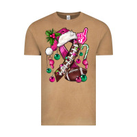 Vintage Camel Pink Christmas Breast Cancer Ribbon Football Vintage Tee - BundleAndBundleShop