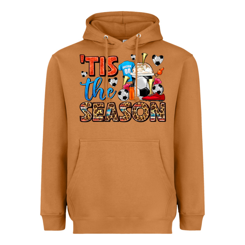 Tis The Season  Soccer  Frappe Coffee Heavyweight Hoodie by FaDigitalArtStudio | Teevron