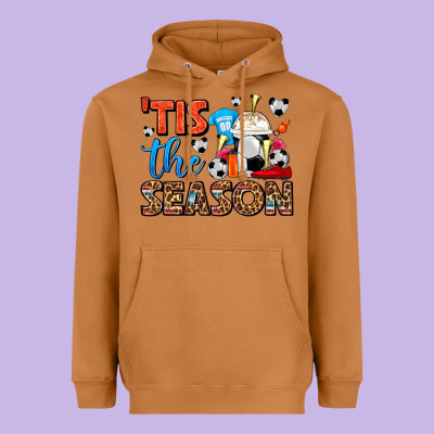 Tis The Season  Soccer  Frappe Coffee Heavyweight Hoodie Designed By Fadigitalartstudio