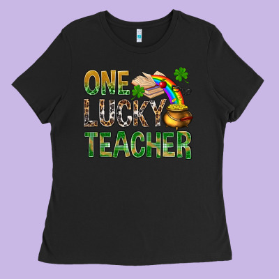 One Lucky Teacher St Patricks Ladies Tee Designed By Nancycooperartshop