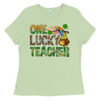 Matcha one lucky teacher st patricks Ladies Tee - NancyCooperArtShop