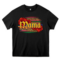 Black Latina mama with serape and roses Heavy Core Tee - Jasminsmagicworld