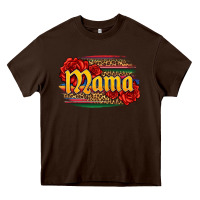 Chocolate Brown Latina mama with serape and roses Heavy Core Tee - Jasminsmagicworld