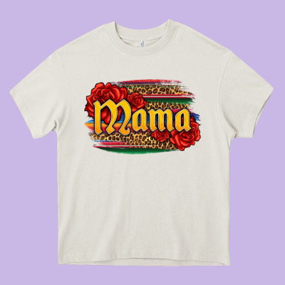 Latina Mama With Serape And Roses Heavy Core Tee Designed By Jasminsmagicworld