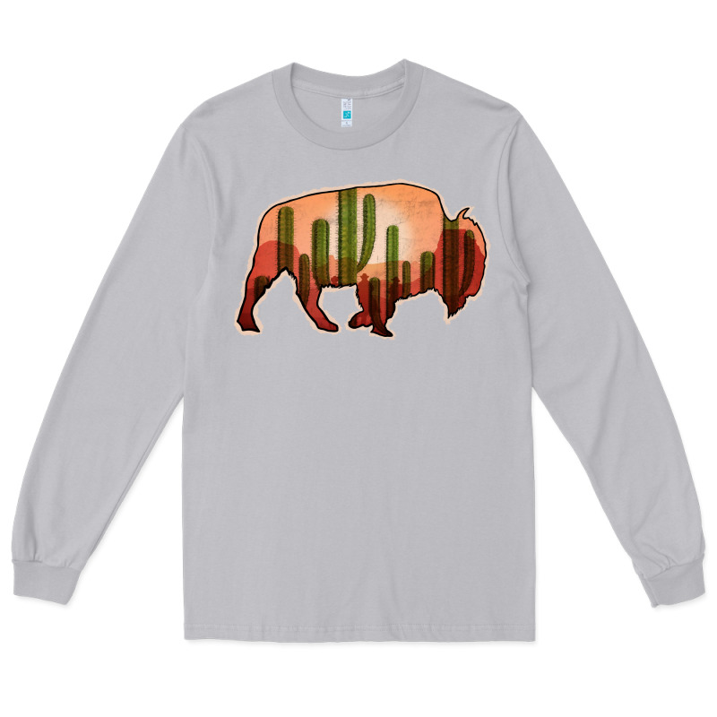 Cactus Bison Silhouette Long Sleeve Tee by Bettercallsaul | Teevron