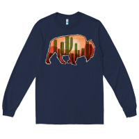Navy Cactus Bison Silhouette Long Sleeve Tee - Bettercallsaul