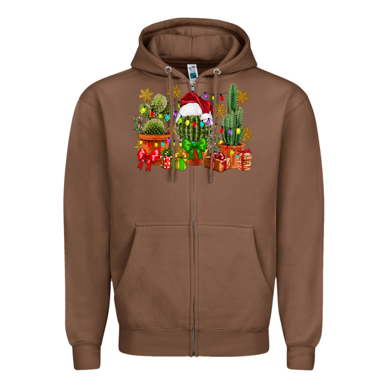 Christmas Cactus Zipper Hoodie by CowGirlArtShop | Teevron