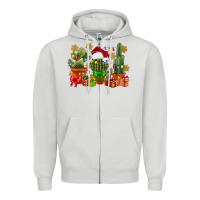 Dove Grey christmas cactus Zipper Hoodie - CowGirlArtShop