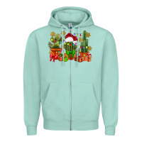 Seafoam christmas cactus Zipper Hoodie - CowGirlArtShop