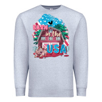 Heather Grey Barn in the USA Premium Sweatshirt - FaDigitalArtStudio