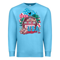 Ocean Blue Barn in the USA Premium Sweatshirt - FaDigitalArtStudio