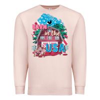 Pale Pink Barn in the USA Premium Sweatshirt - FaDigitalArtStudio