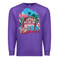 Purple Barn in the USA Premium Sweatshirt - FaDigitalArtStudio