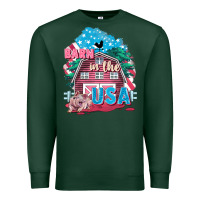Sports Green Barn in the USA Premium Sweatshirt - FaDigitalArtStudio