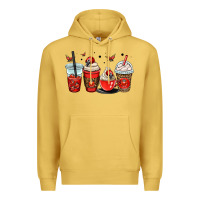 Antique Gold ladybug coffee cups Premium Hoodie - OliviaCreatesArt