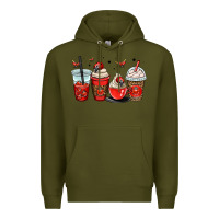 Army Green ladybug coffee cups Premium Hoodie - OliviaCreatesArt
