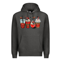 Charcoal Heather ladybug coffee cups Premium Hoodie - OliviaCreatesArt
