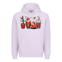 Lilac ladybug coffee cups Premium Hoodie - OliviaCreatesArt
