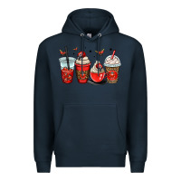 Navy ladybug coffee cups Premium Hoodie - OliviaCreatesArt