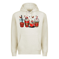 Oatmeal Heather ladybug coffee cups Premium Hoodie - OliviaCreatesArt